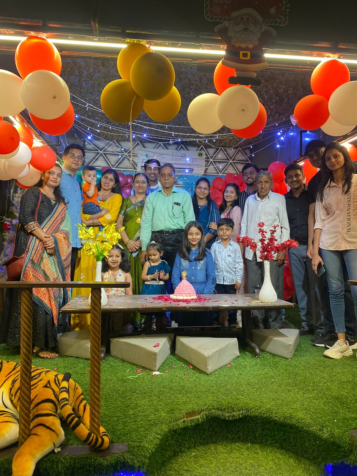 Group celebration at The Cave Cafe